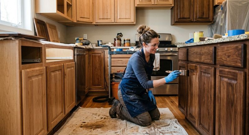 Wood Cabinet Refinishing in Carmel, IN