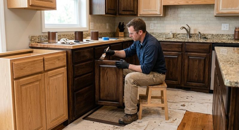 Wood Cabinet Staining in Lafayette, IN